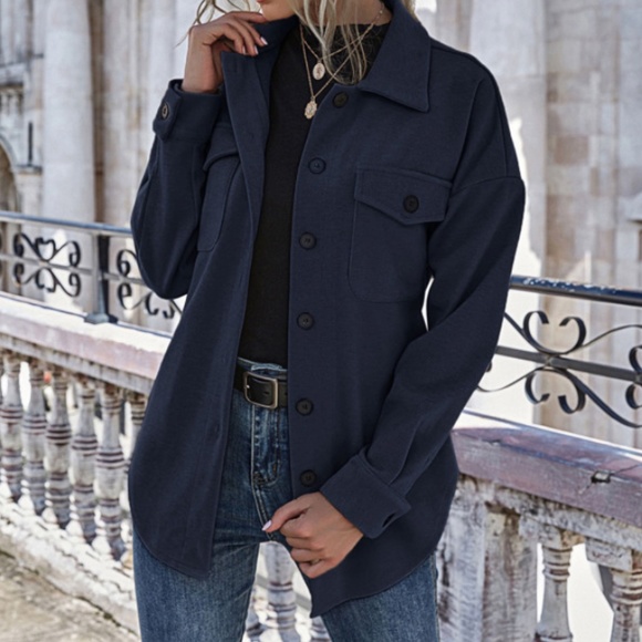 SHEIN - Solid Flap Pocket Belted Coat - Picture 4 of 7